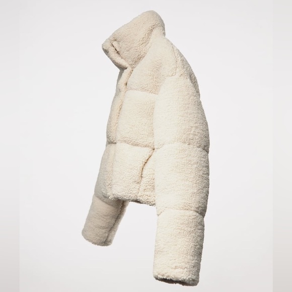 Zara Ecru Padded Fleece Jacket - Picture 14 of 17